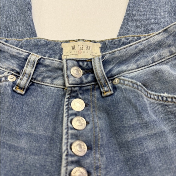 We The Free Size 27 Wide Leg Blue Jeans with Distressed Detail - Picture 3 of 4